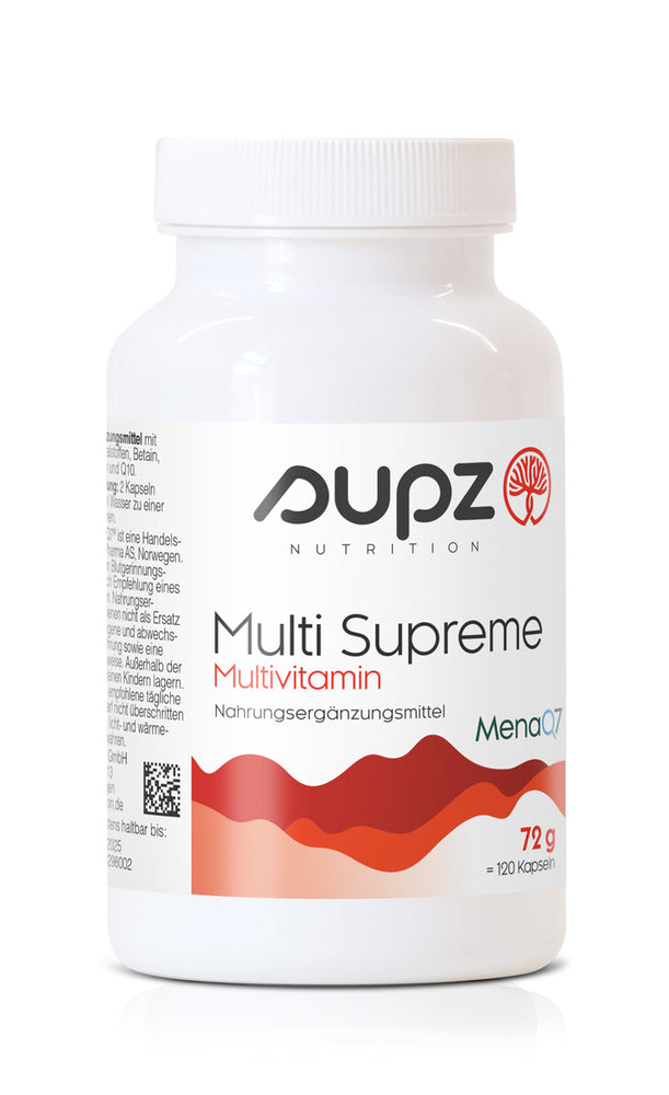 
                  
                    Multi Supreme - Aktive B-Vitamine, Spurenelemente, Carnitin und Q10 + D3/K2
                  
                